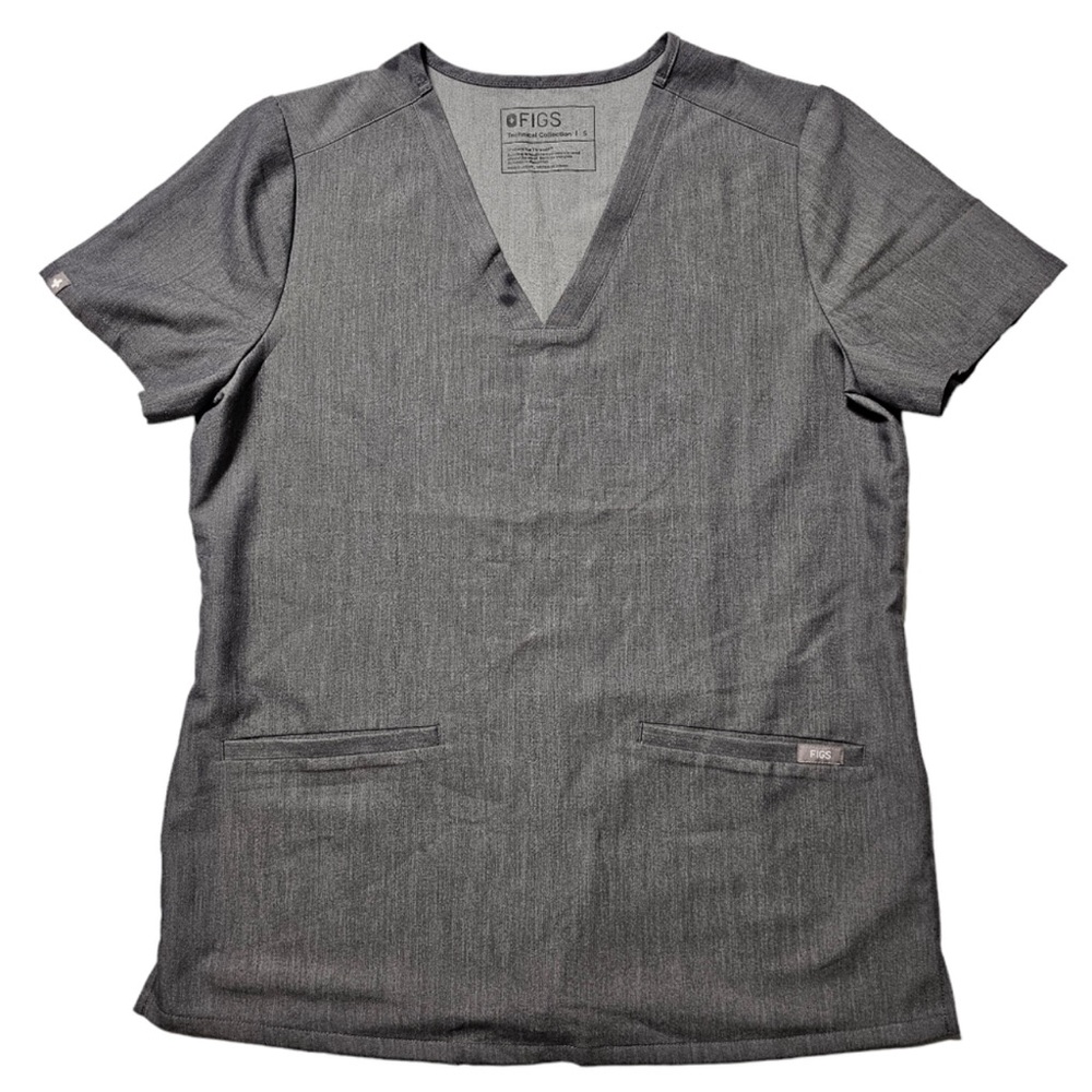 Figs Technical Collection Small Top & Pant Scrub Set Gray w/ Flaws